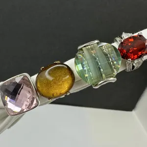 Statement Costume Jewelry Big Cabochon Faceted Glass Ring Lot Sz 8