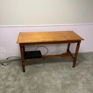 Wood Table With Cable Box