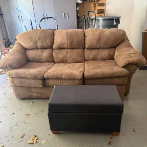 Microfiber Couch And Ottoman