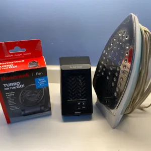 Devices Including Honeywell Portable Fan, iHeater, and Sunbeam Iron