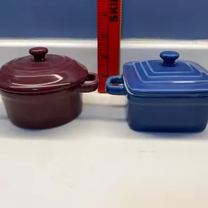 Ceramic Mini Casserole Dishes with Lids, Round and Square, Made in China