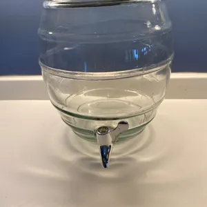 Glass Beverage Dispenser by General Store with Metal Lid and Spigot