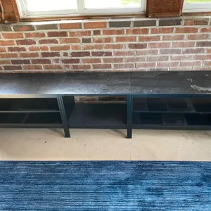 Black Modular Wooden Shelving Unit with Three Sections