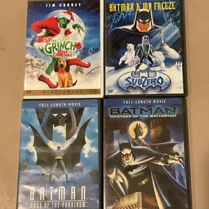 4 DVDs Including Batman Titles and How the Grinch Stole Christmas