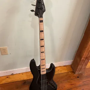 Squier Affinity Series Jazz Bass Electric Guitar, Matte Black Finish