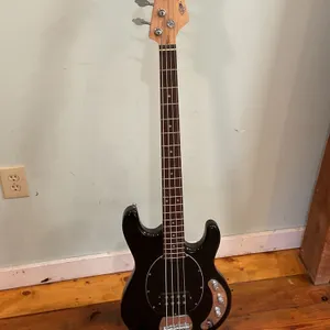 Star Tech Electric Bass Guitar in Black Finish with Stand