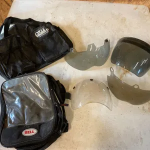 Bell Motorcycle Accessories Lot with Visors and Bags