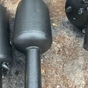 18" barrel reamer. Features welded steel cylindrical body with shoulder cutting teeth and through-shaft design. Finished in black paint. Adjacent ream