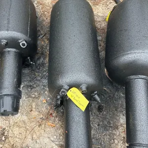 16" barrel reamer. Features cylindrical steel body, integrated cutting teeth, and fluid ports. Long body design. Additional reamers pictured not inclu