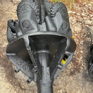 36" TCI rock reamer hole opener bit. Features tungsten carbide insert roller cones and fluted stabilizer body with hardfacing.