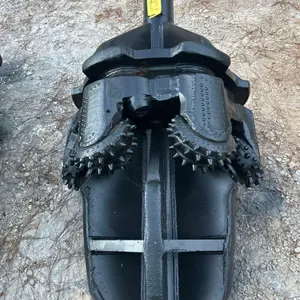 42" TCI rock reamer. Features tungsten carbide insert roller cone cutters, fabricated steel body with stabilizer ribs, and threaded pin connection.