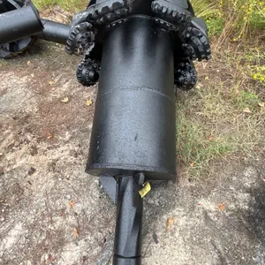 46" mill tooth reamer hole opener. Features multiple roller cone cutters mounted on a cylindrical barrel with integral shaft.
