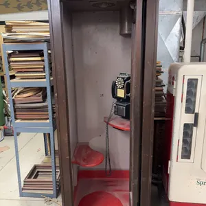 Vintage Wooden Telephone 83" x 31" x 31"  With Telephone