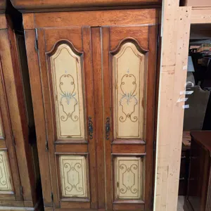 European-Style Vintage Wooden Armoire 77" Tall