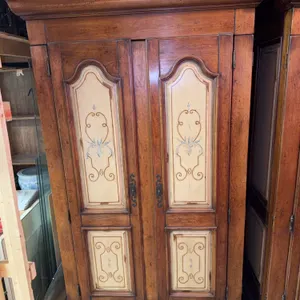European-Style Vintage Wooden Armoire 77" Tall