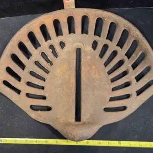 Implement seat, cast iron, vintage, stamped D776