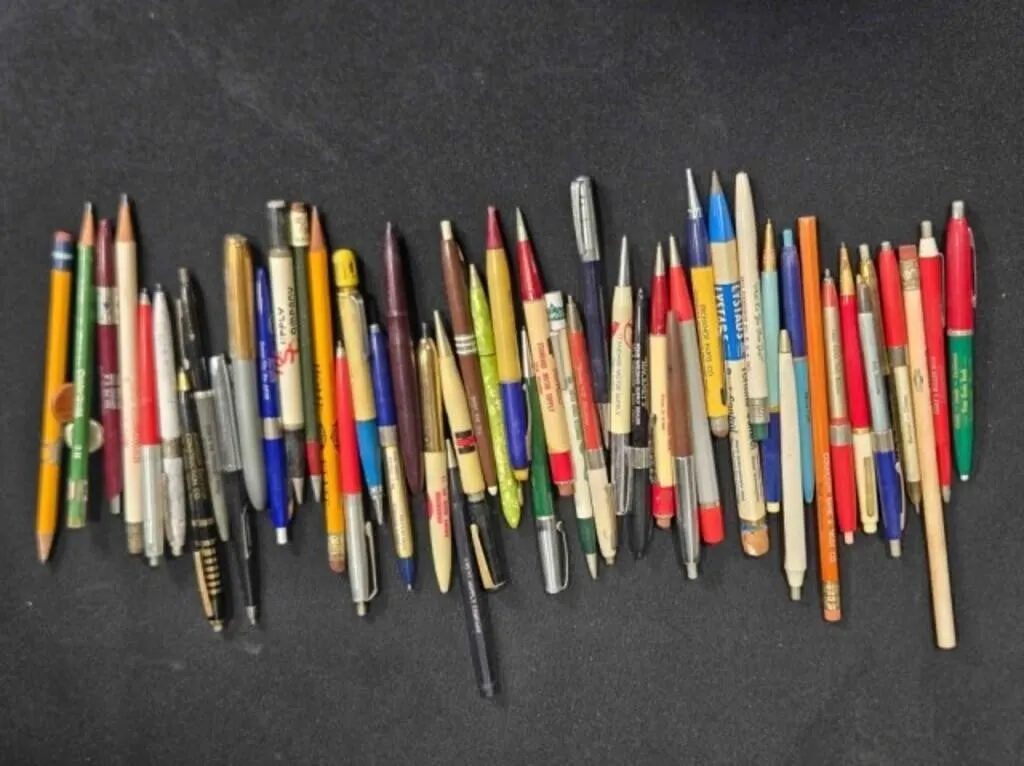 50 Promotional pens & pencils, vintage