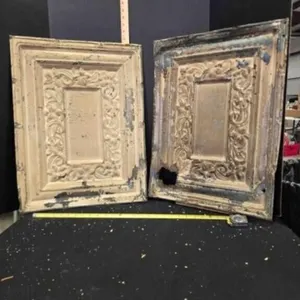 2 Metal trim pieces, 24�" x 18�", antique