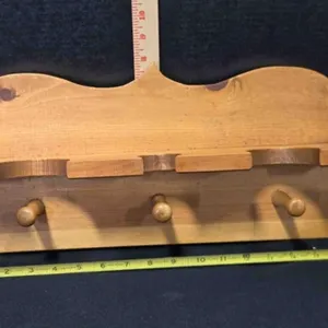 Shelf & peg rack, wood, hanging, 16" x 8"