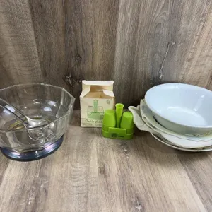 Floral Porcelain Bowls, Cut Glass Bowl, Caddy