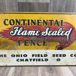 Continental Flame Sealed Fence Metal Sign