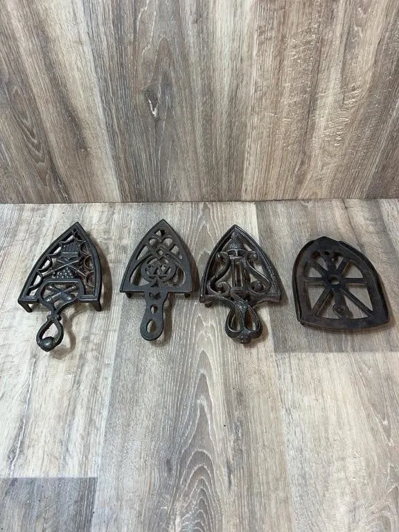 Cast Iron Sad Iron Trivets Set of Four