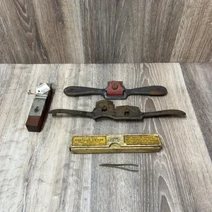 Cast Iron Spokeshaves, Wooden Plane & Eastman Kniv