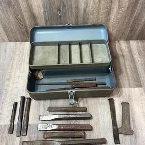 Metal Toolbox with Drop Forged Chisels & Punches