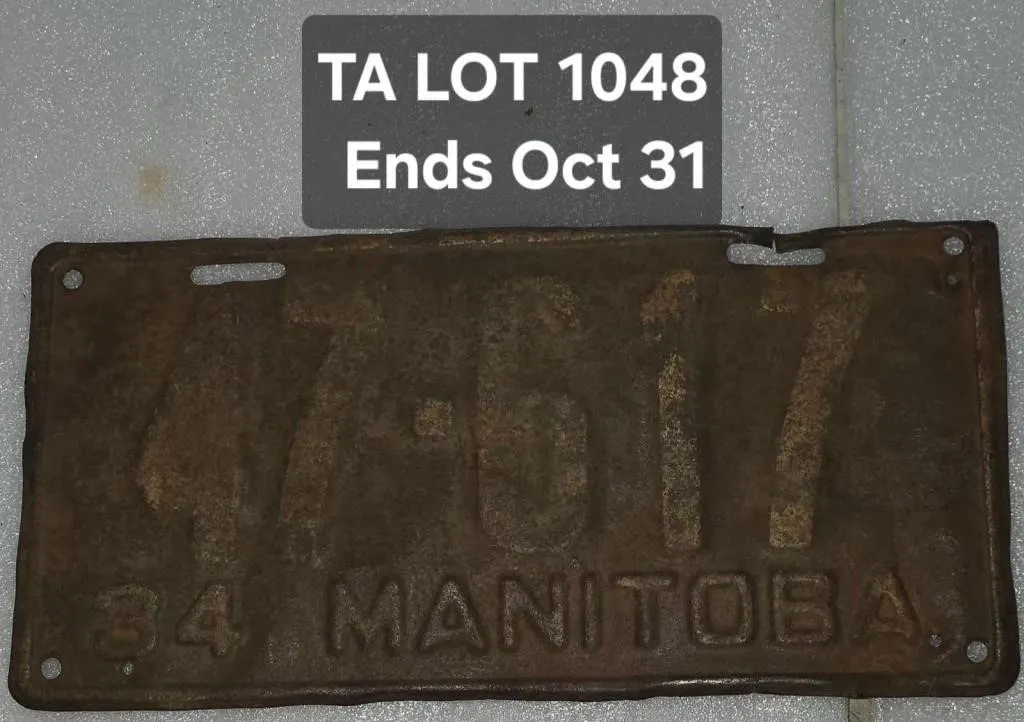 1934 Manitoba License Plate