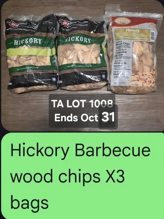 Hickory Barbecue Wood Chips - 3 Bags
