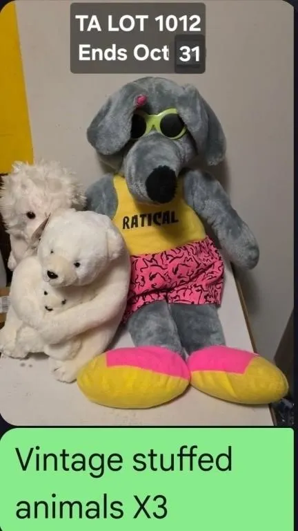Vintage Stuffed Animals - Ratical Dog & Bears