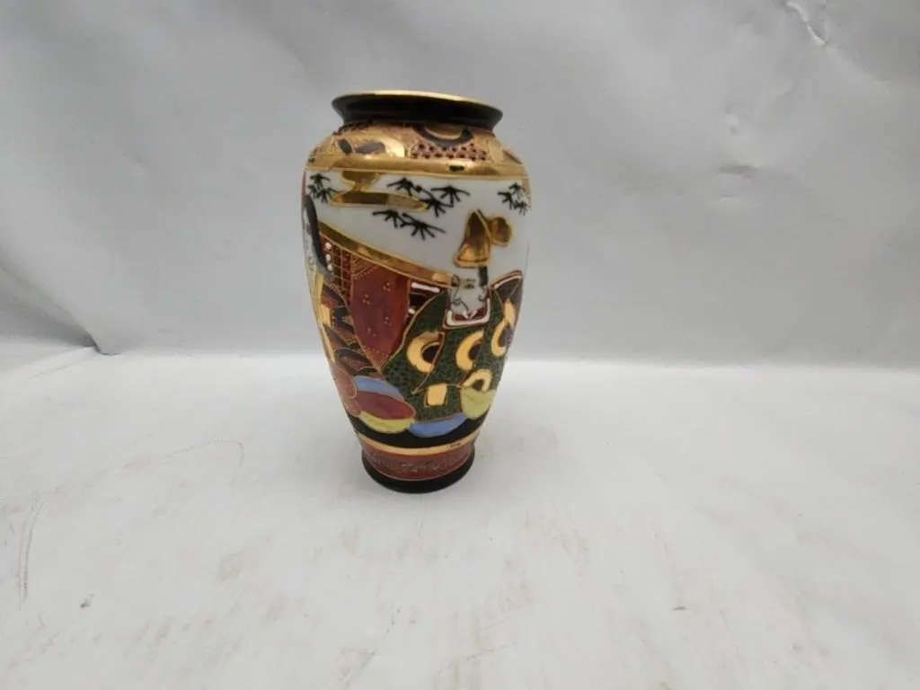 Satsuma Style Hand-Painted Porcelain Vase