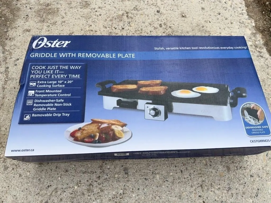 Oster Griddle with Removable Plate, 10x20 Surface