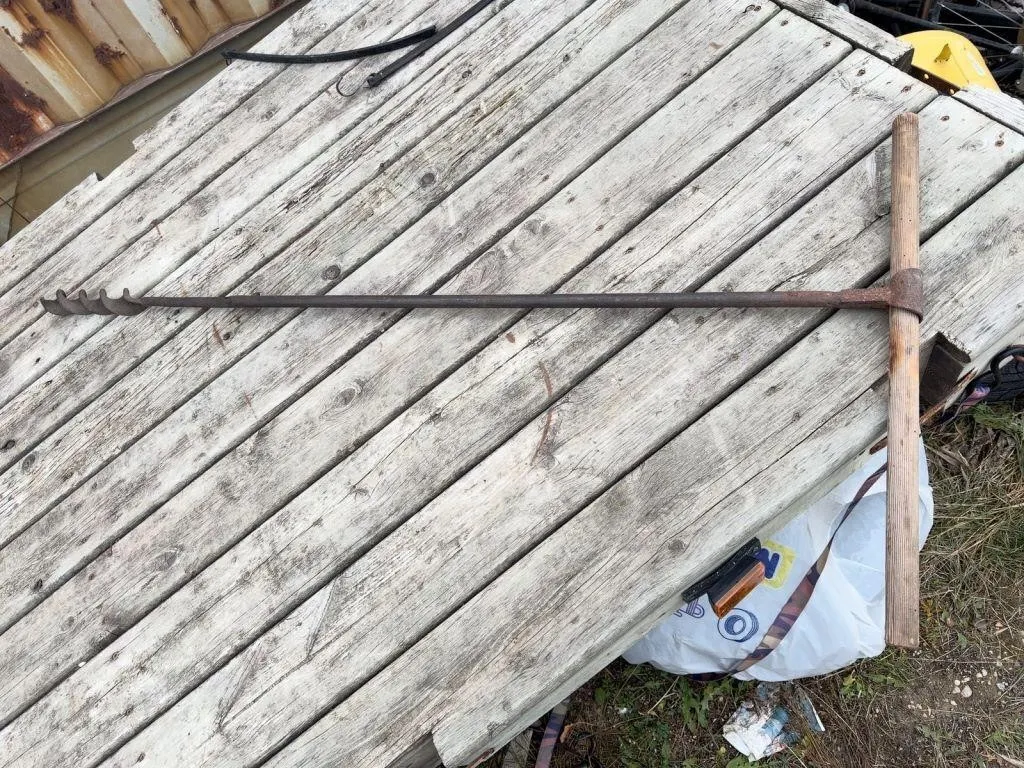 Vintage Hand Auger Post Hole Digger with T-Handle
