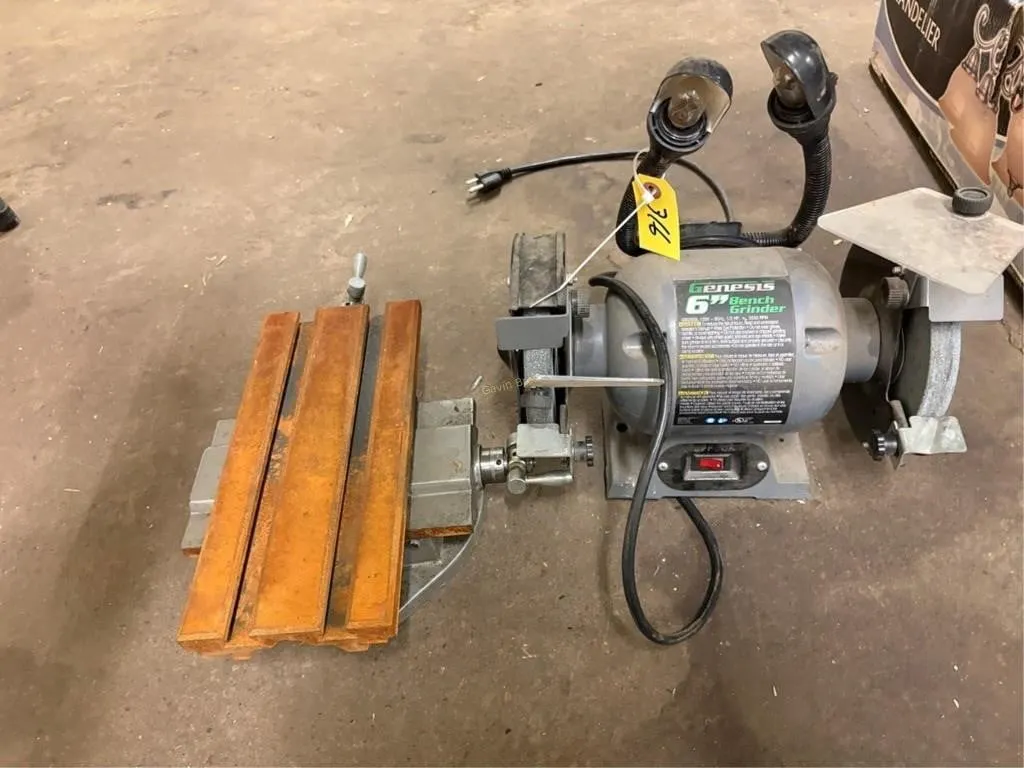 6" Bench Grinder & Adjustable Drill Press Table