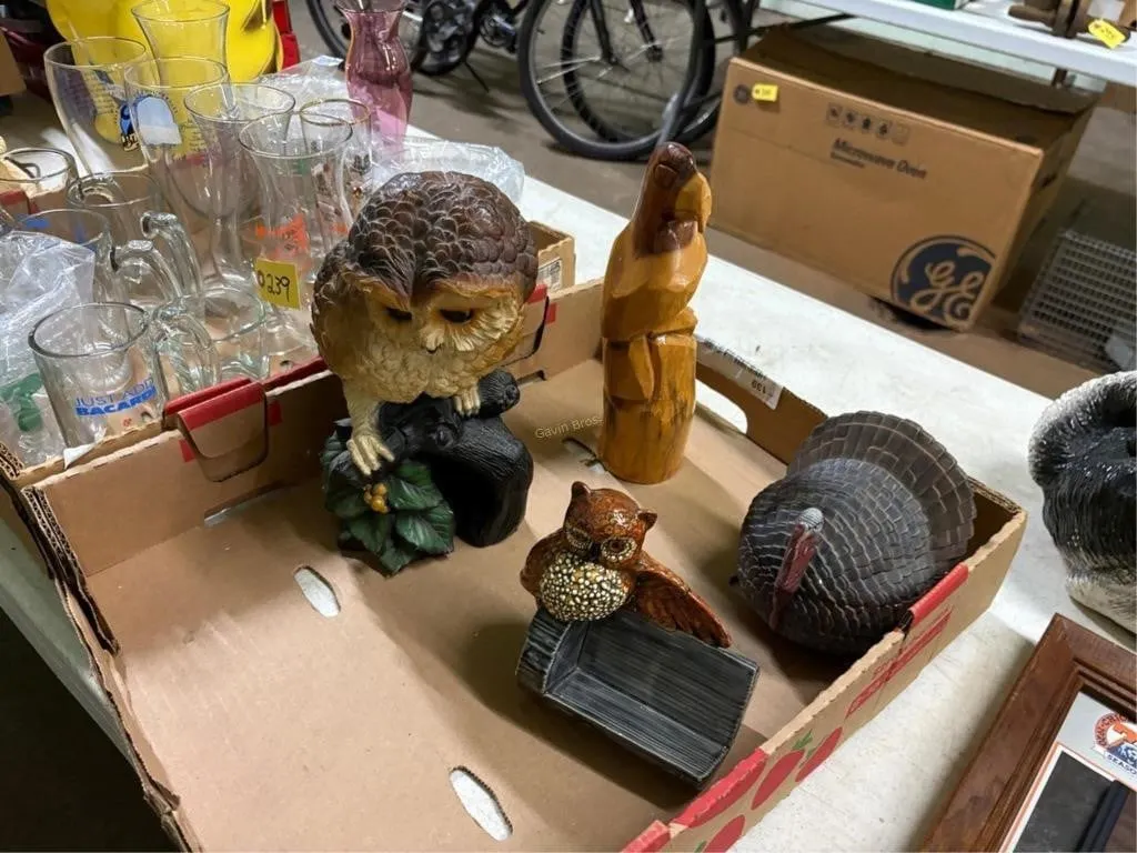 Owl, Turkey & other Figures