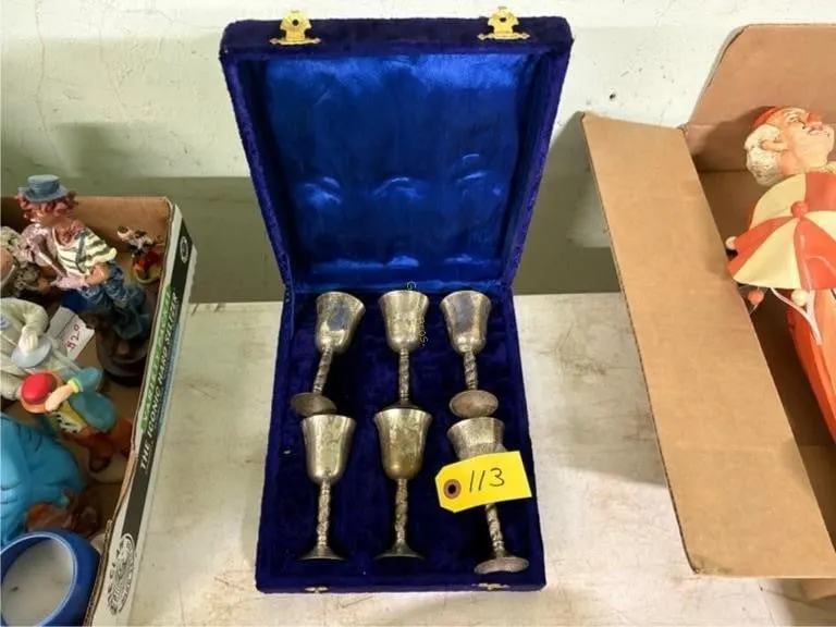 Set of 6 Silver Toned Goblets