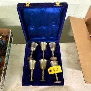 Set of 6 Silver Toned Goblets