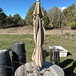 Tan patio umbrella