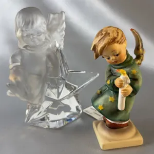 Goebel Crystal Angel on Star and Hummel Heavenly Angel Figurine #21/0 TMK6