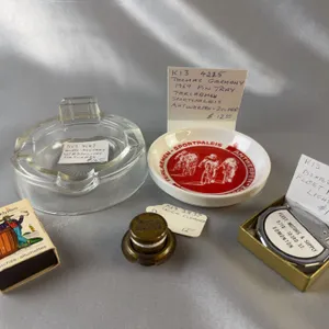 Vintage Smoking Accessories: Ashtray, Pin Tray, Lighter, Wick Cleaner, Matchbox