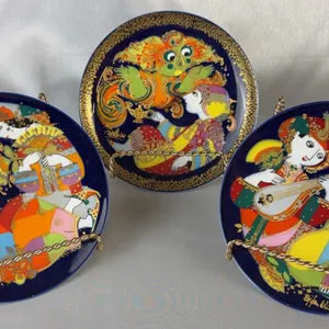 Rosenthal Studio-Linie Bjorn Wiinblad Plates Set of 3 Nightmusic & Aladdin Germany