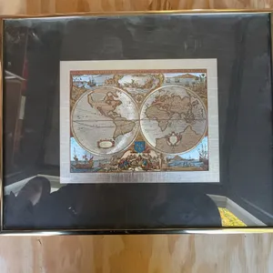 Framed Reproduction World Map "Nova Totius Terrarum Orbis Geographica Ac Hydrographica Tabula"