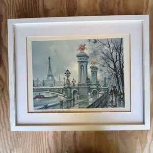 Framed Print "Paris. Pont Alexandre III Sous la Pluie" with Eiffel Tower Scene