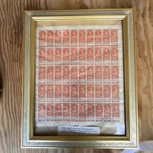 1930 George V Electricity & Gas Inspection 50c Stamps Full Sheet, Mint, Framed