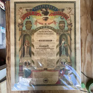 Independent Order of Foresters Chromolithograph Charter, Dreamwood No. 4780, 1917
