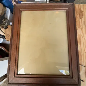 Large Vintage Wooden Picture Frame with Glass Approx. 28x24 Inches
