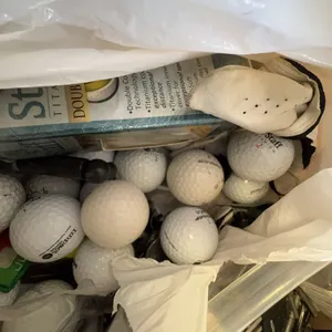 Lot: Golf Balls, Wilson Staff Box, Miscellaneous Hardware and Fasteners
