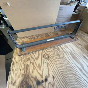 Baxter Metal Paper Roll Cutter with Wooden Base Industrial Tabletop Dispenser
