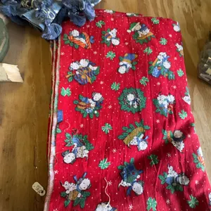 Christmas Fabric Remnants, Decor, Handmade Items & Textiles Lot